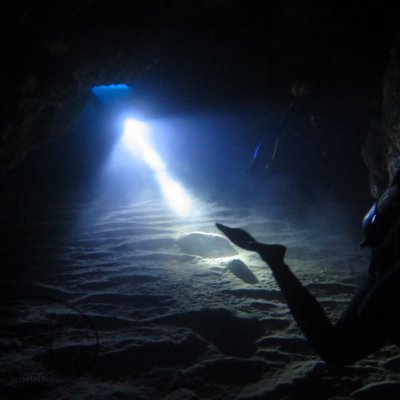 Montenegro. Diving in the underwater caves
